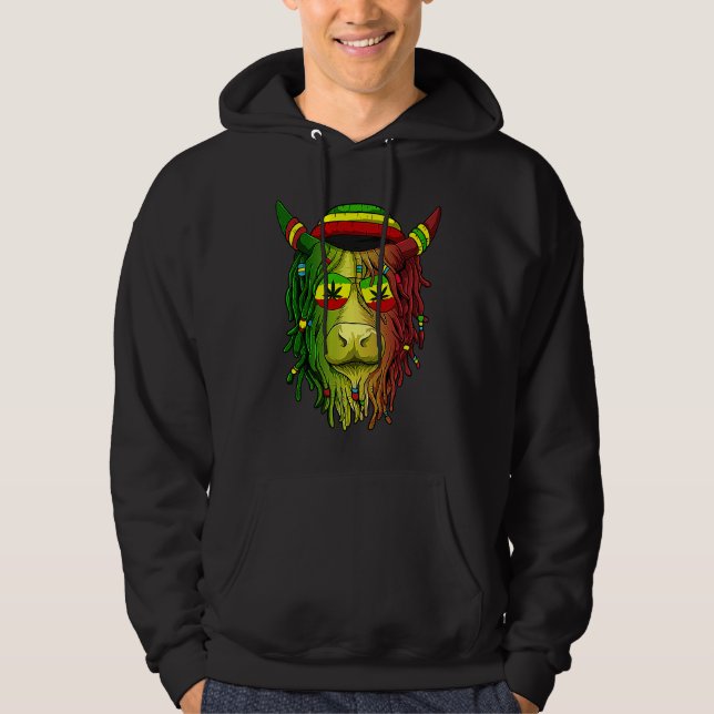 Moletom Rasta Scottish Highland Cow  Scottish Stoner Cow (Frente)