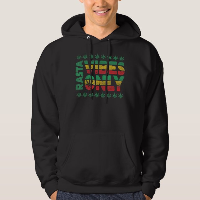Moletom Rasta Vibes Apenas Para Música Reggae (Frente)