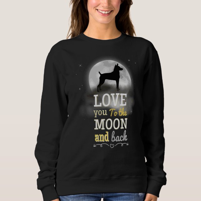 Moletom Rat Terrier Dog Love To The Moon (Frente)
