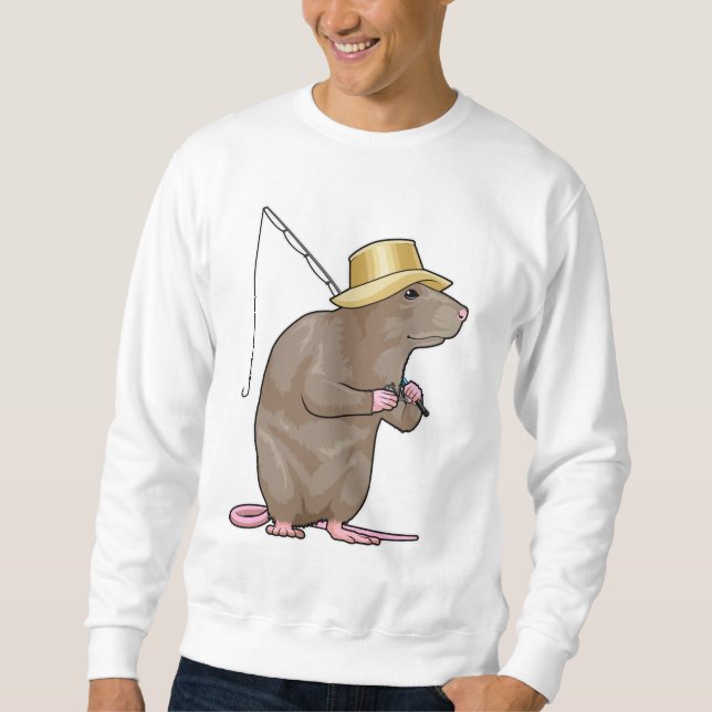 Moletom Rato a pescar com cana de pesca (Frente)