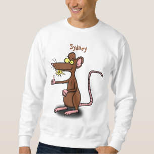Moletom Rato castanho-bonito deita um desenho animado 