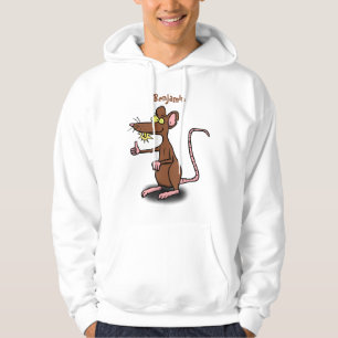 Moletom Rato castanho-bonito deita um desenho animado
