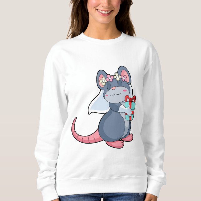 Moletom Rato como Noiva com Véu & Presente.PNG (Frente)