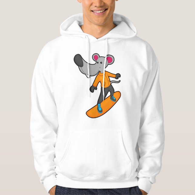 Moletom Rato como Snowboarder com Snowboard (Frente)