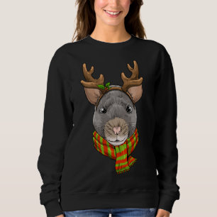 Moletom Rato de Natal Rato Santa Cláusula Reindeer Rato de