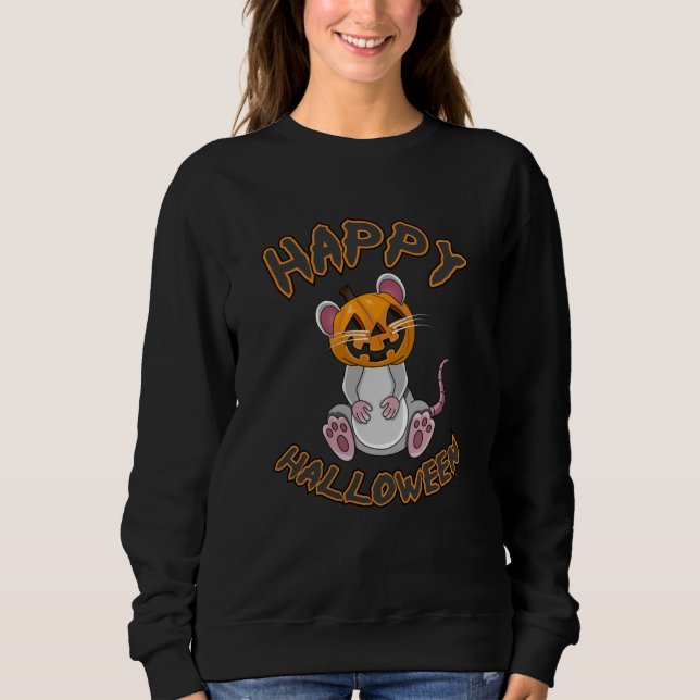 Moletom Rato de rato de Halloween Pumpkin Horror Gift Idei (Frente)