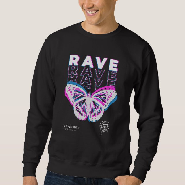 Moletom Rave Borboleta Techno Hardtechno Raving (Frente)