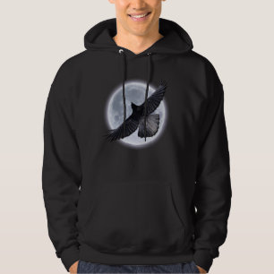 Moletom RAVEN NEGRO EMBRACANDO O Hoodie da Lua
