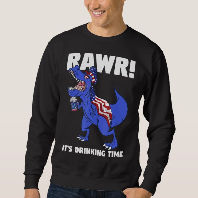 Moletom Rawr É Bebendo de Rex Dinossaur (Frente)