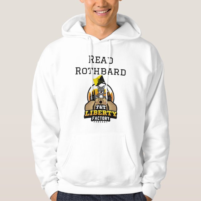 Moletom "Read Rothbard" Hoodie da Fábrica de Liberdade T&T (Frente)