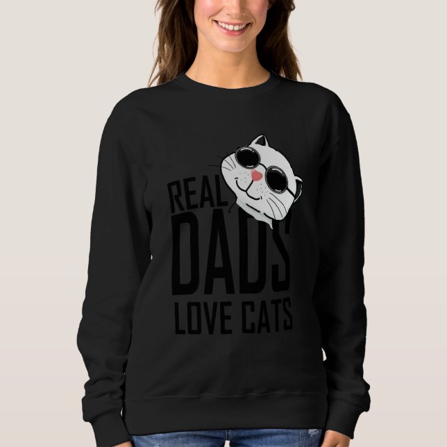 Moletom Real dad Love Cats Geek Cat (Frente)