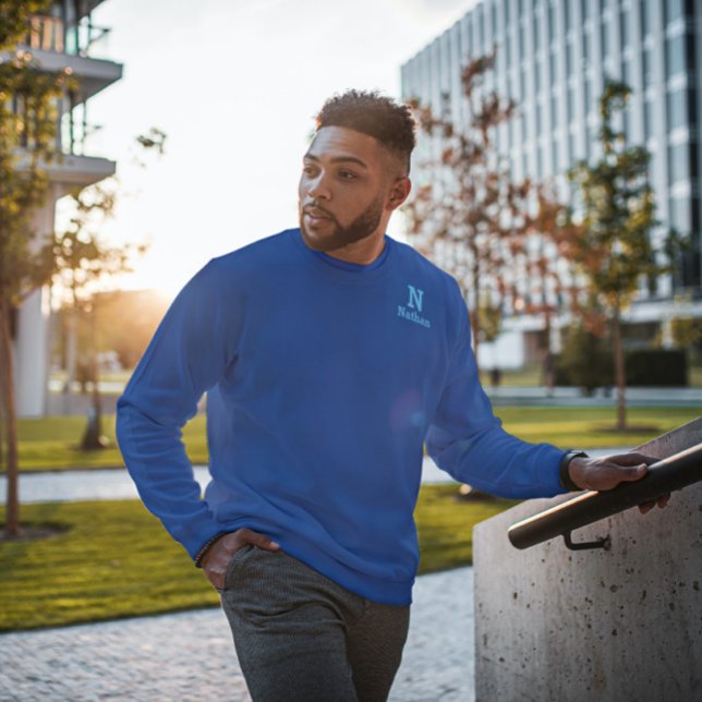 Moletom real e azul-céu personalizado (Criador carregado)