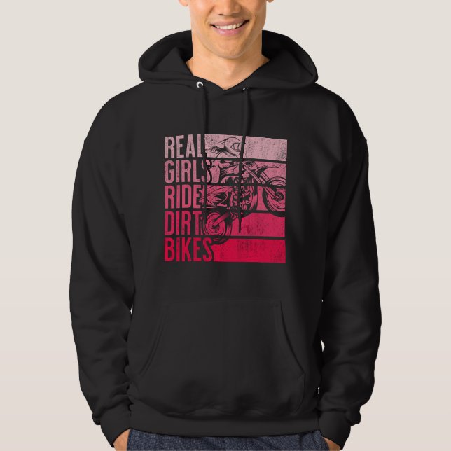Moletom Real Girls Ride Dirt Bikes Motocross Lovers  (Frente)