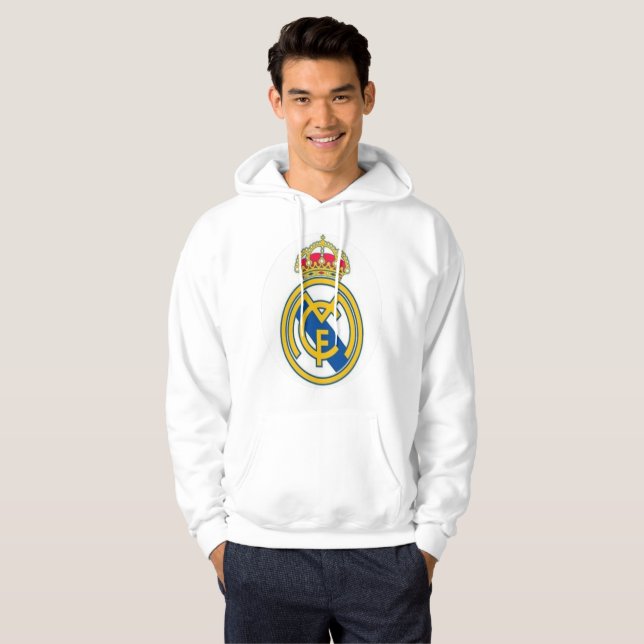 Moletom Real Madrid Champions Hoodie – Stylish Fan Gear (Frente Completa)