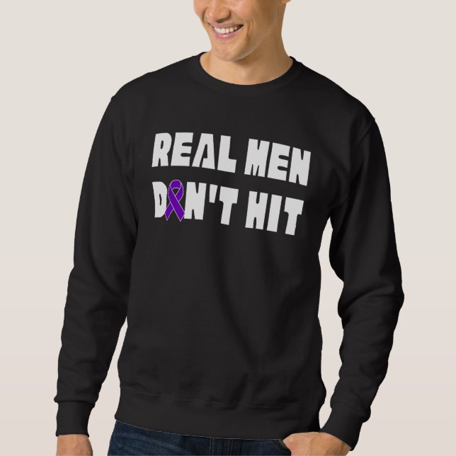 Moletom Real Men Don't Hit Domestic Violence Awareness Rib (Frente)