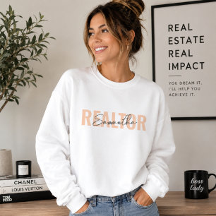Moletom Realtor Real Estate Agent Blush Monograma Rosa
