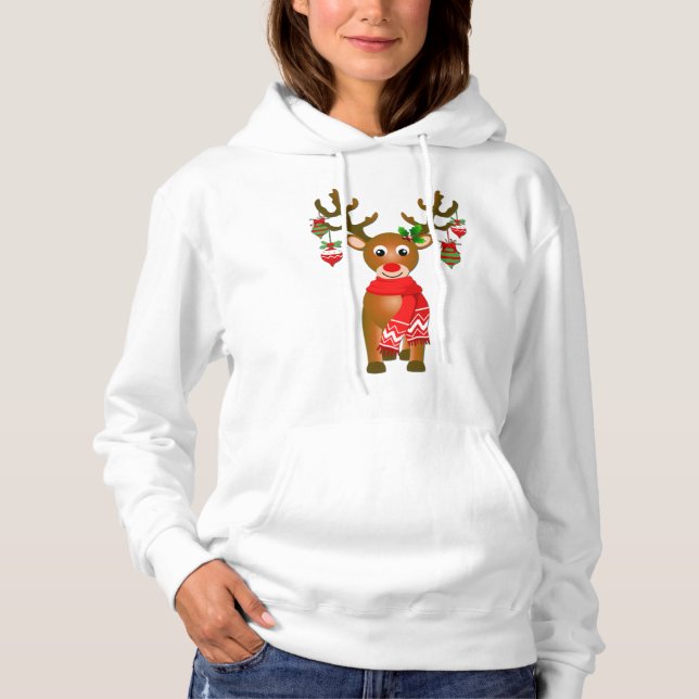 Moletom Rebelde Cuta Com Enfeites de natal Hoodie (Frente)