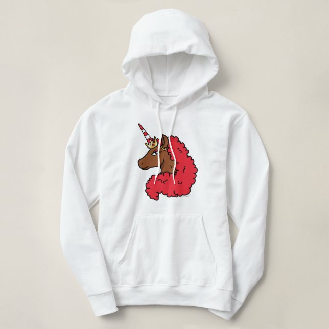Moletom Red Afro Unicorn (Frente do Design)