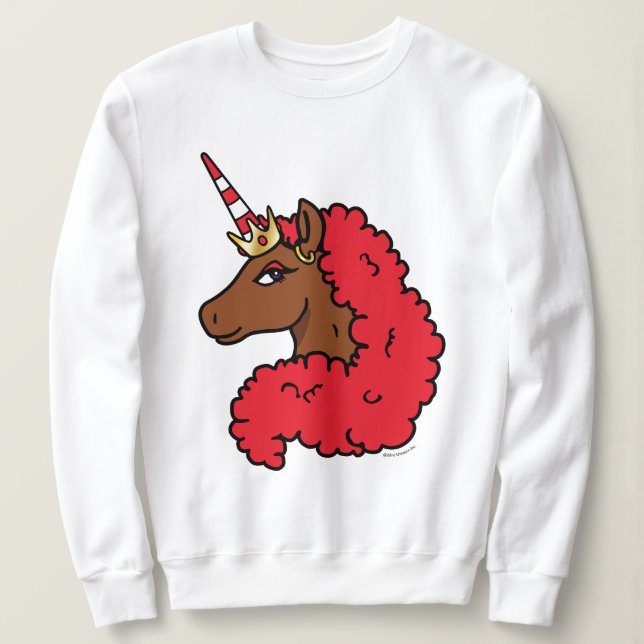 Moletom Red Afro Unicorn (Frente do Design)