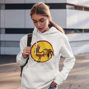 Moletom Red And Black Rooster Hoodie