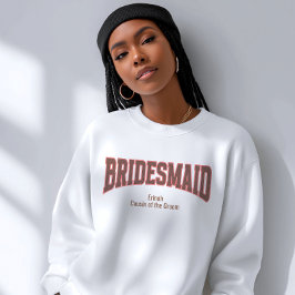 Moletom Red + Brown Faux Glitter Varsity BRIDESMAID