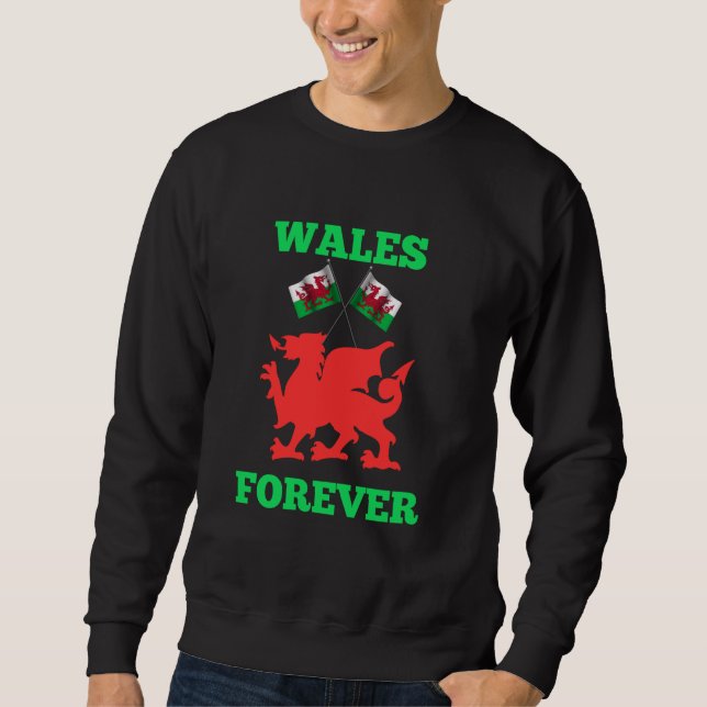 Moletom Red Dragon Welsh Wales Forever Colorir (Frente)