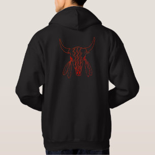 Moletom Red Ghost Dance Buffalo, linha negra de capuz
