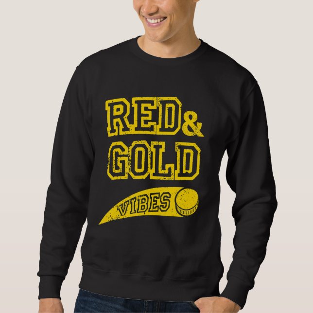 Moletom Red & Gold Vibes Hockey Team Fan_2 (Frente)
