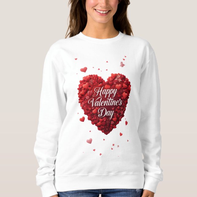 Moletom Red Heart Happy Valentine’s Day Romantic Gift (Frente)