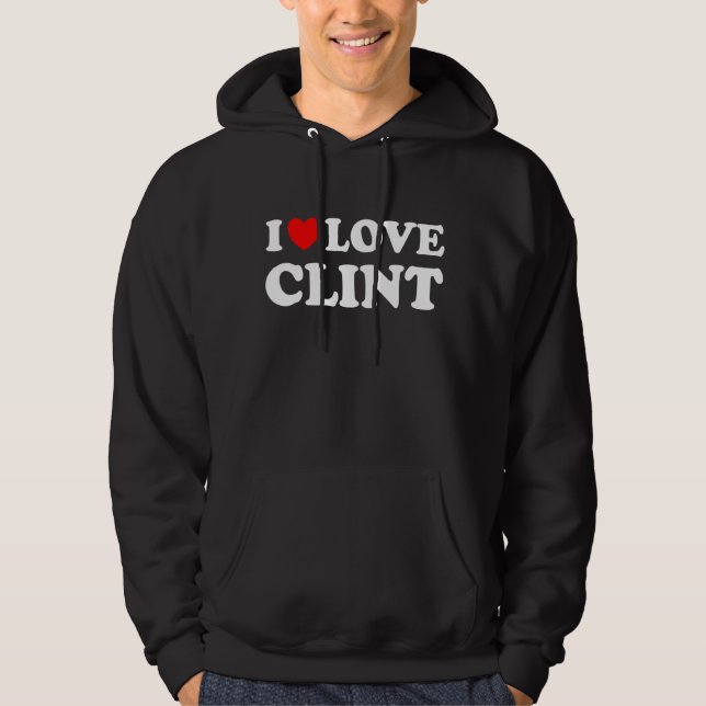 Moletom Red Heart I Love Clint (Frente)
