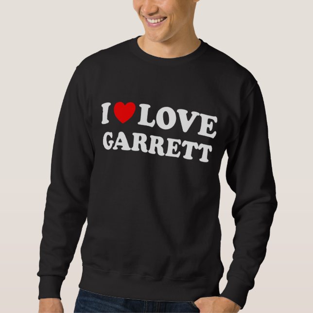 Moletom Red Heart I Love Garrett (Frente)