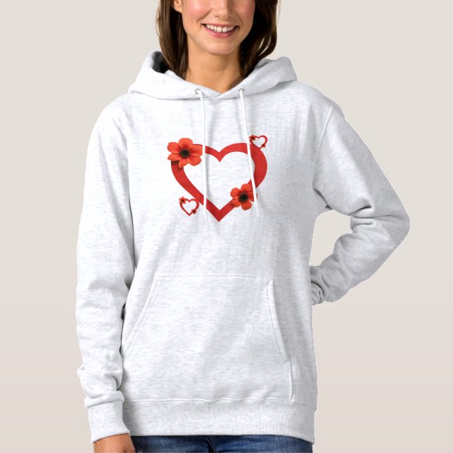 Moletom Red Heart T-Shirt ,Minimalist & Modern Design (Frente)