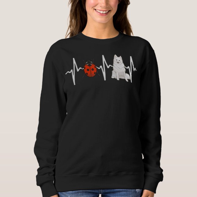 Moletom Red Ladybug American Eskimo Dog Heartbeat (Frente)