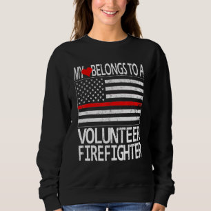 Moletom Red Line Flag Fireman Wife Namorada Voluntário Fi