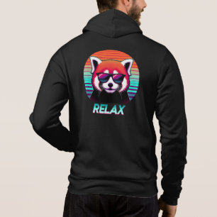Moletom Red Panda vestindo óculos de sol com a palavra Rel