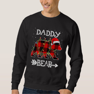 Moletom Red Plaid Daddy Bear Christmas Santa Family Matchi