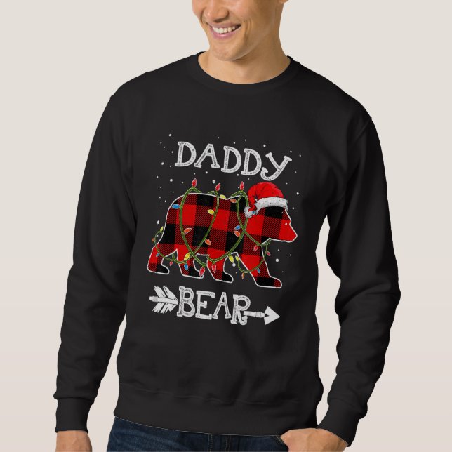 Moletom Red Plaid Daddy Bear Christmas Santa Family Matchi (Frente)