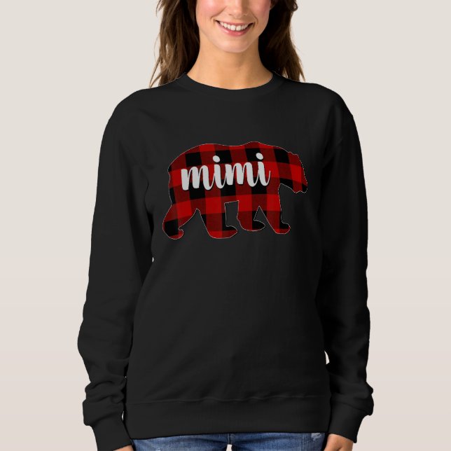 Moletom Red Plaid Mimi Bear Matching Family Buffalo Christ (Frente)