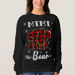 Moletom Red Plaid Mimi Bear Matching Family Group Christma