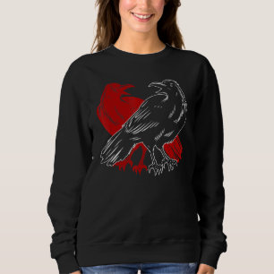 Moletom Red Raven Spooky Gótica Floresta Animal Bird Black