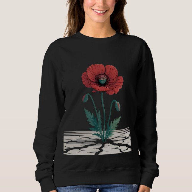 Moletom Red Remembrance Poppy Growing T-Shirt (Frente)