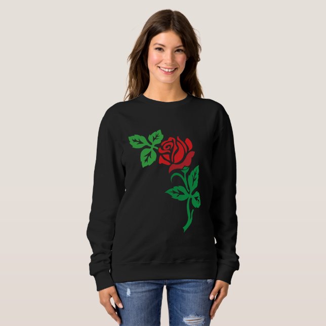 Moletom Red Rose Flower Design – Classic Floral Beauty (Frente Completa)