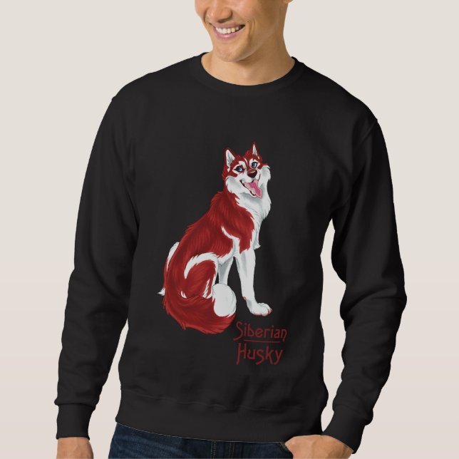 Moletom Red Siberian Husky com texto (Frente)