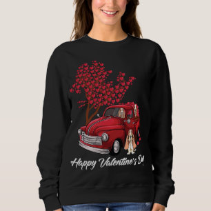 Moletom Red Truck Happy Valentines Day Basset