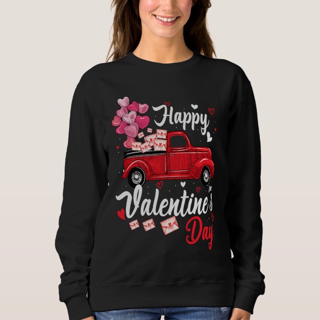 Moletom Red Truck Happy Valentines Day  Couple Matching (Frente)