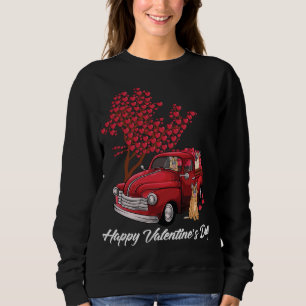 Moletom Red Truck Happy Valentines Day German shepherd cão