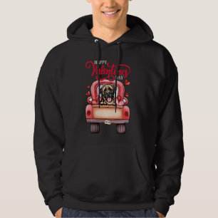 Moletom Red Truck Happy Valentines Day Mastiff Dog Hearts