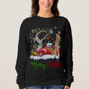 Moletom Red Truck Merry Árvore de Natal Airedale Terrier P