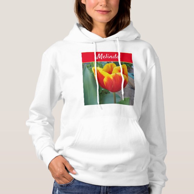 Moletom Red Tulip Womans Personalizável Nome Sweatshirt (Frente)