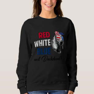 Moletom Red White Blue e Dachshund para o pavilhão america
